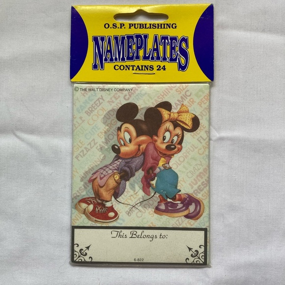 Vintage Disney Stickers book name plate name tags wet and stick - Picture 3 of 5